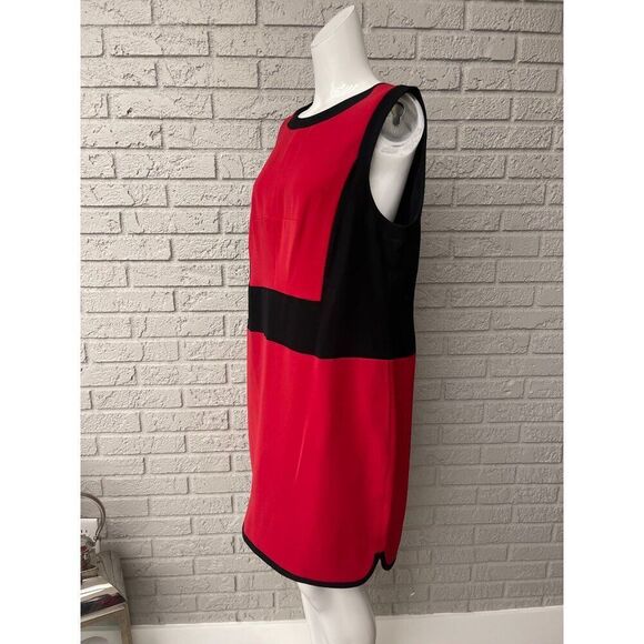 Vince Camuto Women Sleeveless Pocketed Color Block Dress Size L - Picture 3 of 11